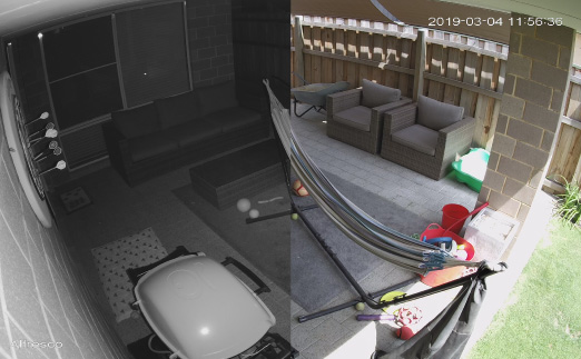 image showing clear high resolution security camera vision at day and night